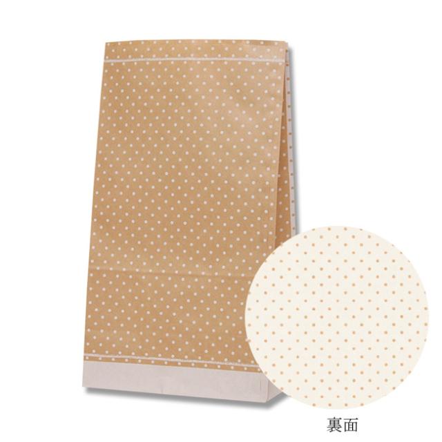 【直送／代引不可】角底袋　No.4ピンドットWH 4000枚 紙袋