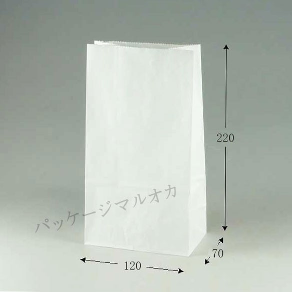 【直送／代引不可】角底袋 晒白無地 No.3　（マチ巾7cm） 5500枚の通販は