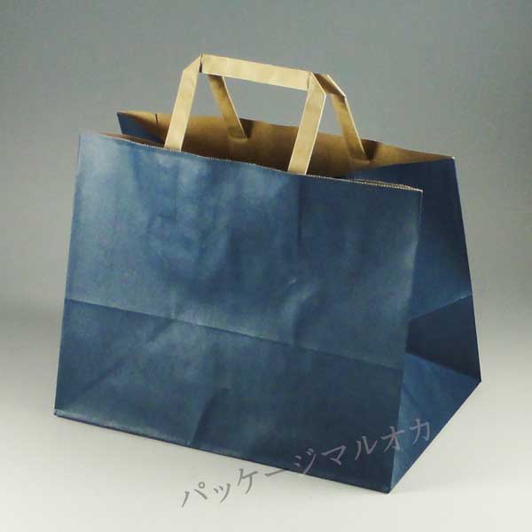 手提げ紙袋 フラット 280-1 未晒ネイビー 28cm巾 200枚