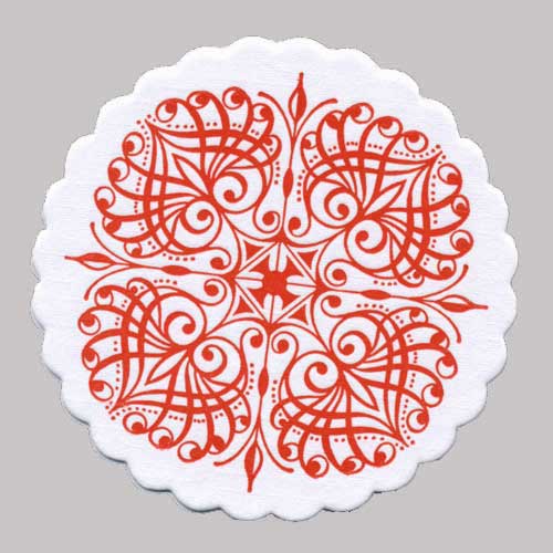 【直送／代引不可】紙コースター 丸 菊丸赤 2000枚の通販は