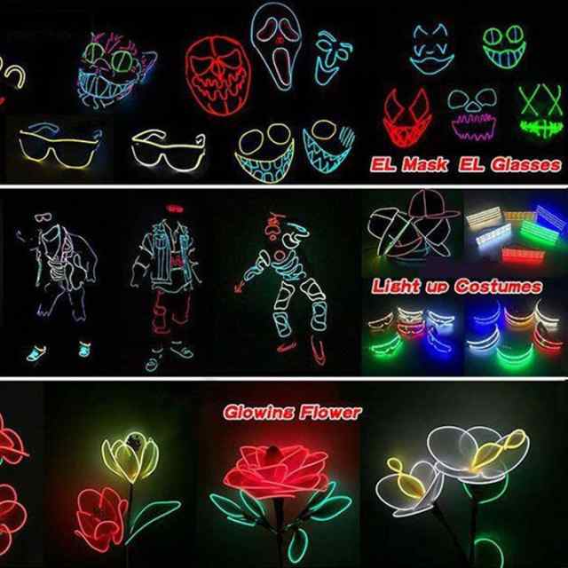 ELワイヤーケーブル LED ネオン ハロウィーン クリスマス ダンス