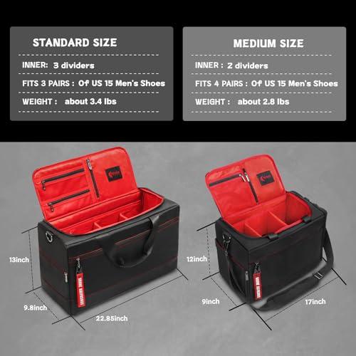 スニーカーバッグ アウトドア ジム アメリカンスタイル 多機能 トラベルダッフルバッグ 3つの調節可能な仕切り付き - 頑丈で実用的 ブラック スニーカーバッグ アメリカンスタイル 多機能 トラベルダッフルバッグ