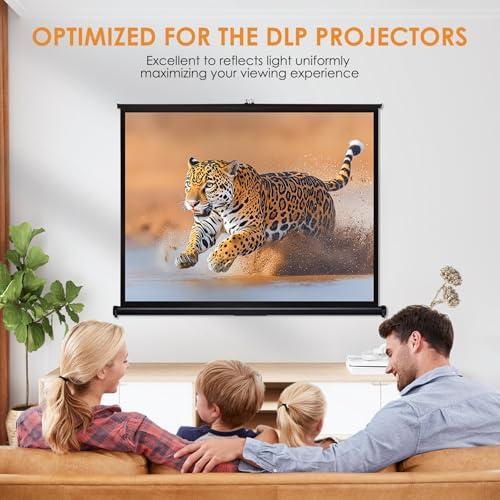 プロジェクター スクリーン 吊り下げ スクリーン プロジェクター用 50インチ 4：3 プロジェクタースクリーン ポータブル HD プロジェクションスクリーン 壁掛け式 ホームシアター オフィス 映画 屋内 屋外用 プロジェクター スクリーン 吊り下げ スクリーン プロジェクター用 50