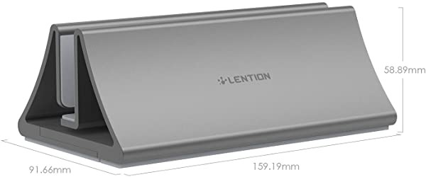 【色: ローズゴールド】LENTION 縦置きノートパソコンスタンド アルミニウ