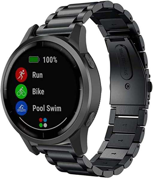 Garmin ガーミン Vivoactive4 バンド 22mm 腕時計バンド ステンレス製