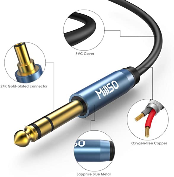 ステレオ ミニプラグ　変換プラグ　ゴールド　3.5mm　 6.35mm　プラグ