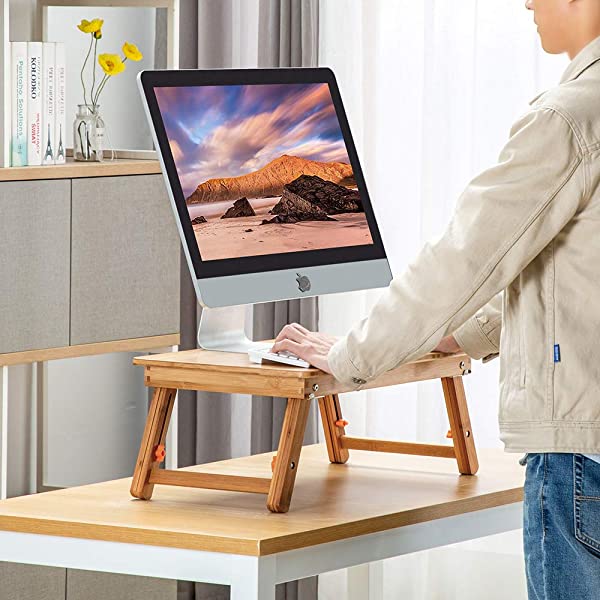 【特価セール】ノートパソコンデスク PCスタンド 傷付きにくい 竹製 ベッドテー ノートパソコンデスク PCスタンド 傷付きにくい 竹製 ベッド