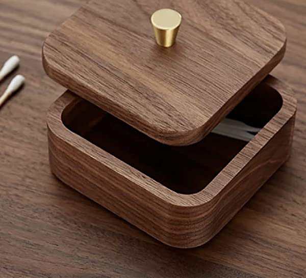 小物入れ ボックス 収納 ボックス 卓上収納 木箱 蓋付き 綿棒入れ 物ボックス 木箱 胡桃の木