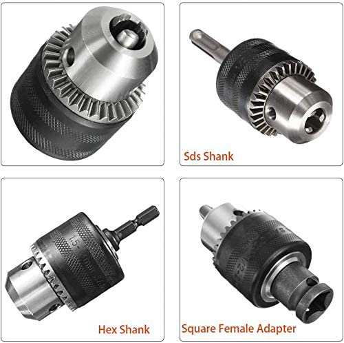 1.5-13mmドリルチャック+SDSプラス軸+1/4 六角シャンク+1/2 四角形