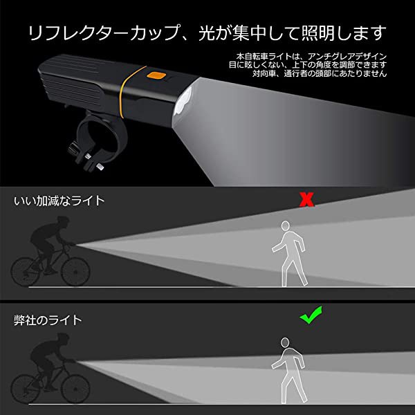 自転車 ライト 自転車用ヘッドライト 高輝度 1200ルーメン 3モード点灯