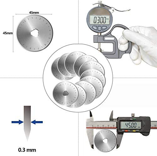 10枚セット 45mmロータリーカッター替刃 円形刃 マルカッター円形
