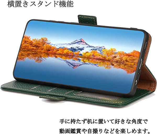 Galaxy A21 ケース 手帳型 本革 ギャラクシーA21 SC-42A SCV49 本革 カバー 財布型 高級本皮 シュリンクカーフレザー シンプル手帳ケース 耐摩擦 サイドマグネット式 カード収納 大容量 3枚 横置きスタンド機能 耐衝撃 グリーン 送料無料の通販は