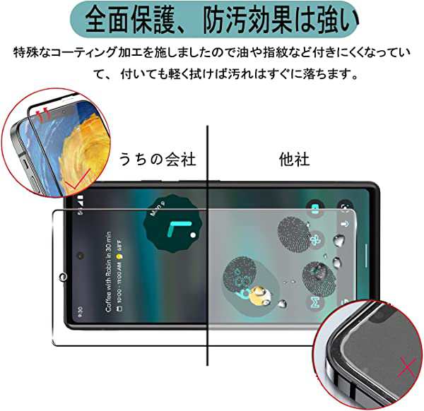 Google Pixel 6A ガラスフィルム ブルーライトカット 指紋認証対応[2+2