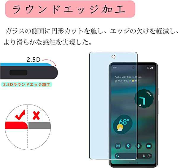 2+2枚セット ブルーライトカット】 Google Pixel 6A フィルム 指紋認証