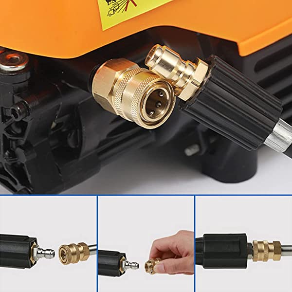 高圧洗浄機高圧ホース接続（真鍮製/オス-めねじセット/2個）ワンタッチ