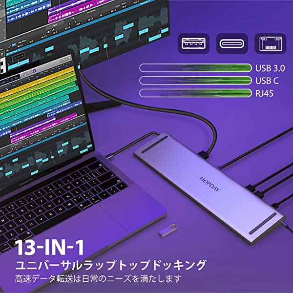 USBCドッキングステーション13-in-1USB Cハブトリプルディスプレイ