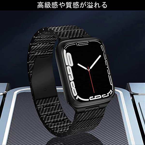カーボン製 iWatch Band Apple Watch 対応 バンド Series 8/7/6/SE/5/4 ...