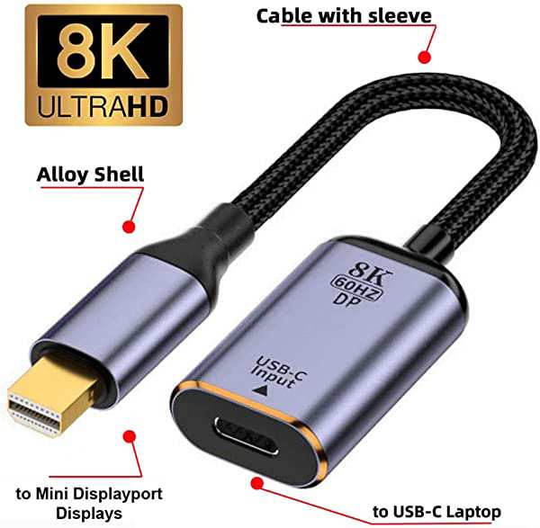 USB タイプ Cメス ディスプレイポート オス 変換 ケーブル 1.4 表示 ポート HD TV ケーブル 8K@60hz 4K@120hz タブレット型 ノートブック PC向け 送料無料の通販は