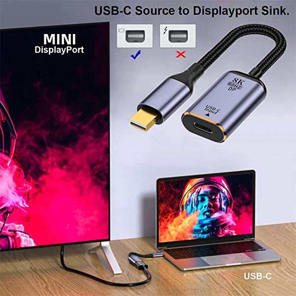 USB タイプ Cメス ディスプレイポート オス 変換 ケーブル 1.4 表示 ポート HD TV ケーブル 8K@60hz 4K@120hz タブレット型 ノートブック PC向け 送料無料の通販は