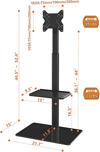 ユニバーサルフロアTVスタンド（19 42インチフラットスクリーンTV用
