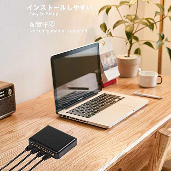 独特の素材 Wuedozue RJ45ネットワークスプリッターアダプター 1~2 デュアルメスUSBからRJ45ポート USB電源ケーブル付き  LANイ 通販