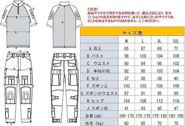 サバゲー 迷彩服 Tシャツ＋コンバットパンツ＋タクティカル