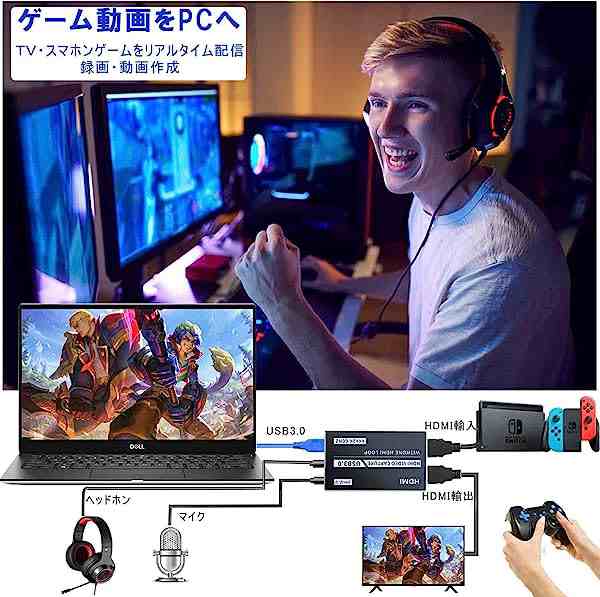 キャプチャーボード キャプチャーボードswitch対応 4K HDMI ビデオ