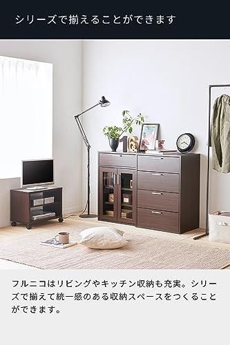 白井産業(Shirai) 下駄箱 シューズボックス 玄関収納 木製 開閉に場所を取らない引き戸タイプ 幅80cmサイズ 約18~24足収納 ダークブラウン木目柄 ベーシックデザイン 幅80.2×奥行39×高さ99cm FUL-1080SD DK フルニコ_4
