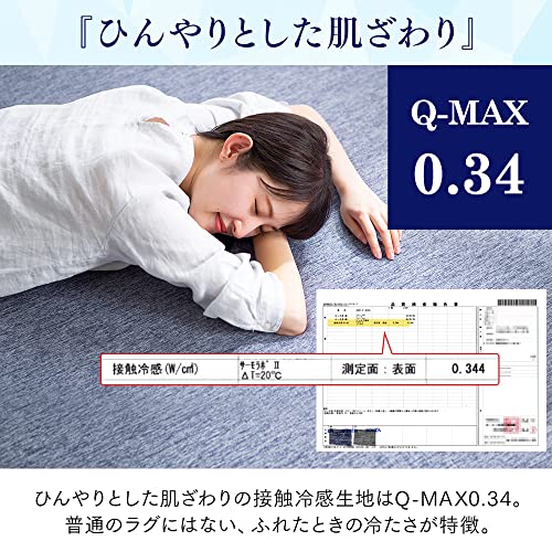 アイリスオーヤマ 接触冷感 Q-max0.34でひんやり節電対策 185×185cm ネイビー 極上の座り心地 超極厚30mm 撥水加工でシミ・汚れにも強い 生活音を抑える遮音効果 安心して過ごせる滑り止め加工 ラグ マット カーペット 夏用ラグ 冷感ラグ 夏 夏用 冷感 涼しい ひんやり ..._2