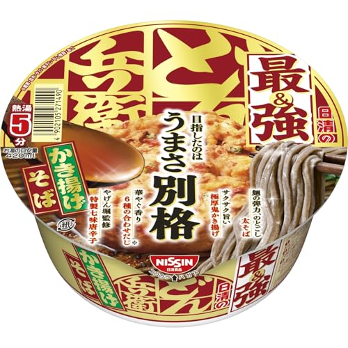 どん兵衛 日清の最強どん兵衛 かき揚げそば [やげん堀 特製七味唐辛子] 日清食品 カップ麺 101g×12個