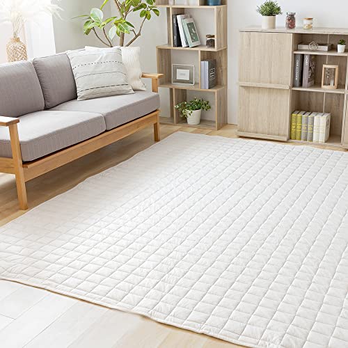 アイリスプラザ オーガニックコットン100% 家族みんなに優しいラグ 200×250cm アイボリー 抗菌・防臭・防ダニ加工でいつでも清潔 ご家庭で丸洗い可能 綿100%でお子様にも優しい肌触り 汗ばむ季節も快適 安心して過ごせる滑り止め加工 ラグ マット カーペット 夏用ラグ 夏 ...