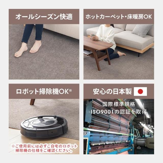アイリスプラザ 敷詰カーペット フリーカットでお部屋にピッタリ はさみで楽に調節 ロボット掃除機OK ホットカーペット対応 江戸間8畳 ブルー 350123780_5