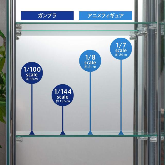 不二貿易 コレクションケース フィギュアケース 4段 幅42.5×奥行36.5×高さ120cm ホワイト 強化ガラス 背面ミラー 組立商品 97338_5