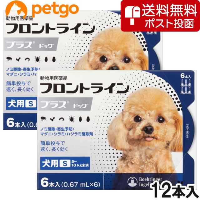 【ネコポス(同梱不可)】【2箱セット】犬用フロントラインプラスドッグS 5〜10kg 6本（動物用医薬品）