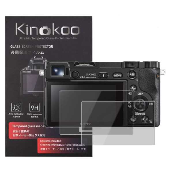 kinokoo 液晶保護フィルム SONY デジタルカメラ a6400/a6300/a6000/NEX-7/NEX-6/NEX-5/NEX-3専用 硬度9H 高透過率 耐指紋 気泡無し 強化