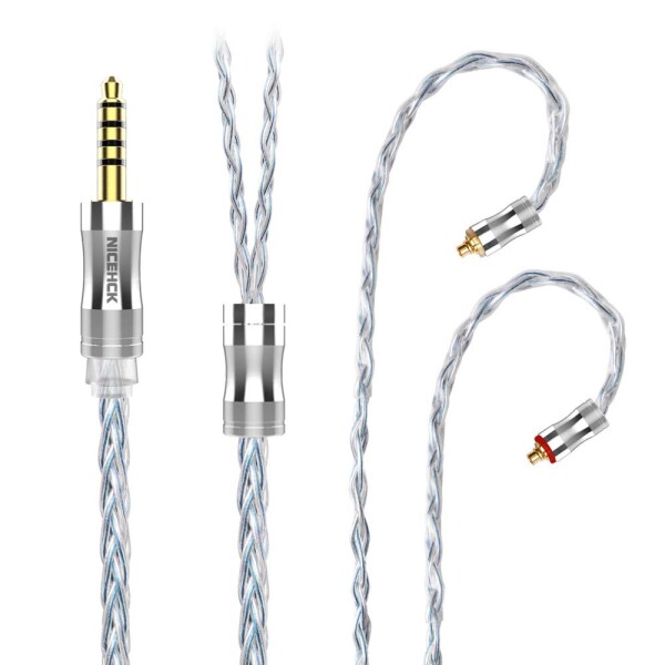 NICEHCK C8s-3 8芯イヤホンオーディオケーブル 高純度銀メッキ銅 OFC MMCX 4.4mmプラグ 金属製コネクタ 着脱式 柔らかい アップグレードケーブル 5極 柔らかい 1.2m DIYイヤホンのアクセサリ 耳掛の通販は 5,120円