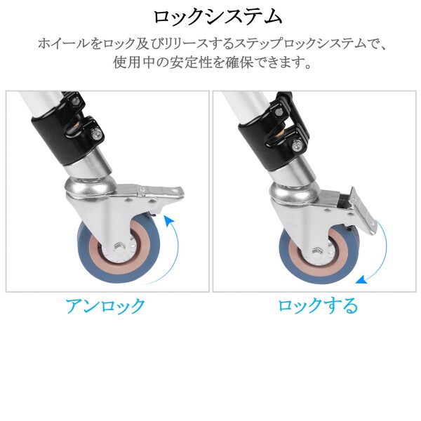 Selens キャスターホイール 360°回転 脚直径30mmのライトスタンド用 ゴムベース付き3パック C型ライトスタンド プロフェッショナル センチュリースタンドなど対応_3