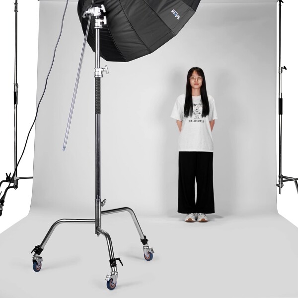 Selens キャスターホイール 360°回転 脚直径30mmのライトスタンド用 ゴムベース付き3パック C型ライトスタンド プロフェッショナル センチュリースタンドなど対応_5