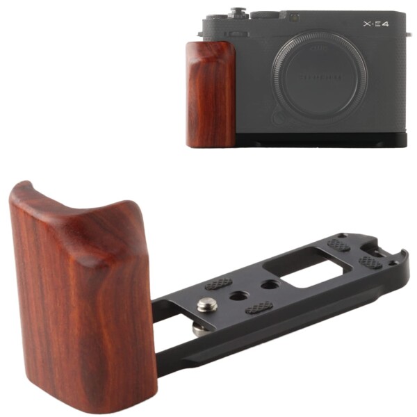 WEPOTO Fujifilm X-E4用ハンドグリップノーブルウッド+メタル (GP-XE4-R)