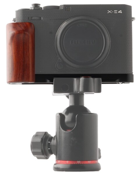 WEPOTO Fujifilm X-E4用ハンドグリップノーブルウッド+メタル (GP-XE4-R)_4