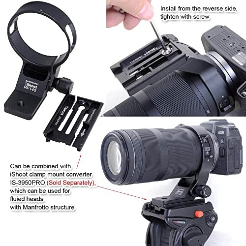 iShoot金属レンズサポート襟、レンズブラケット襟、三脚ソケット