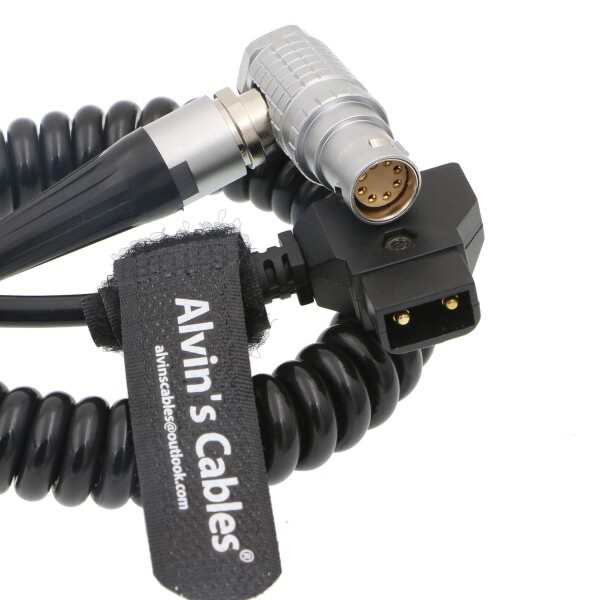 Alvin's Cables Arri Alexa Mini カメラ 用の コイル状 電源 ケーブル 8 pin メス 直角 to D tap