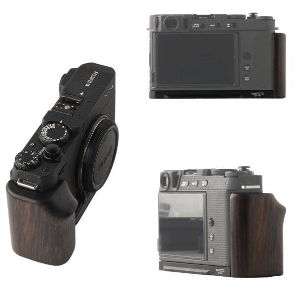 WEPOTO Fujifilm X-E4用ハンドグリップノーブルウッド+メタル (GP-XE4