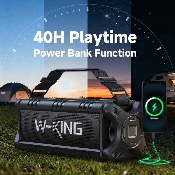 W-KING 50W(90Wピーク)Bluetooth スピーカー W-KING 50W(90Wピーク)Bluetooth スピーカー、IPX6 防水ポータブル