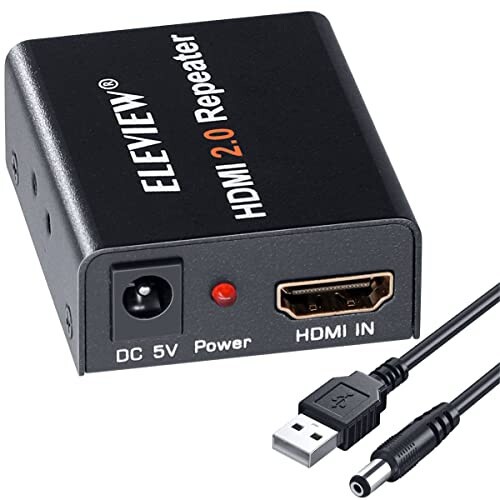 ELEVIEW HDMI 2.0 リピーター HDMIケーブルを延長/中継アダプター HDCP2.2 18Gbps 4K(60Hz)/20ｍ 1080P(60Hz)/30mまで延長可能 hdmiブー