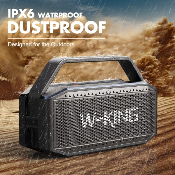 ぶるーとゅーす スピーカー W-KING 60W RMS 100Wピーク、スピーカー bluetooth ワイヤレス ポータブル重低音、IPX6防水屋外ワイヤレススピーカー、Bluetooth 5.0、True Wireless Stereo、40時間再生時間、_2