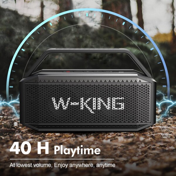 ぶるーとゅーす スピーカー W-KING 60W RMS 100Wピーク、スピーカー bluetooth ワイヤレス ポータブル重低音、IPX6防水屋外ワイヤレススピーカー、Bluetooth 5.0、True Wireless Stereo、40時間再生時間、_7