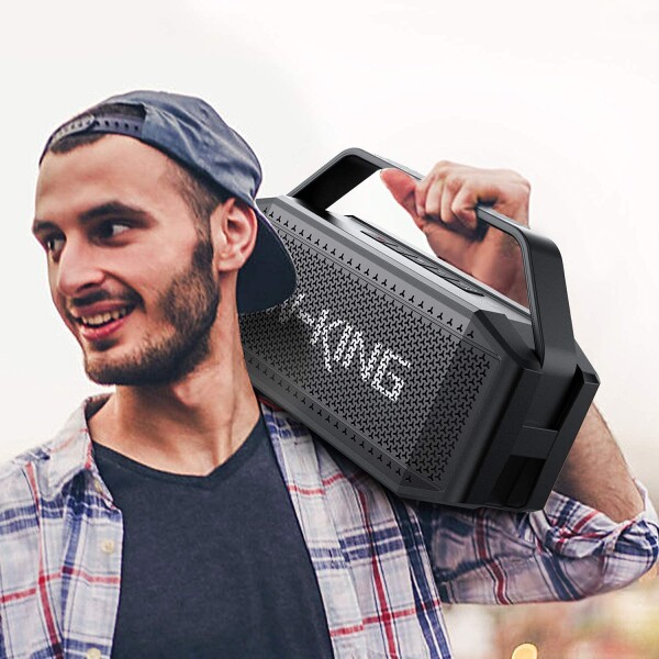 ぶるーとゅーす スピーカー W-KING 60W RMS 100Wピーク、スピーカー bluetooth ワイヤレス ポータブル重低音、IPX6防水屋外ワイヤレススピーカー、Bluetooth 5.0、True Wireless Stereo、40時間再生時間、_8