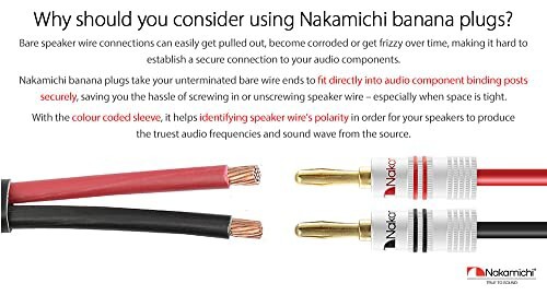 Nakamichi バナナプラグ banana plugs 24K金メッキ スピーカーケーブルコネクター アルミメタルシェル  12AWG-18AWGゲージサイズ4mm (12個の通販はau PAY マーケット - アッシュカラー | au PAY マーケット－通販サイト