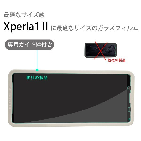 iXinQuガラスフィルム Xperia 1 II 用 2枚入 SOG01 SO-51A 強化 ガラス